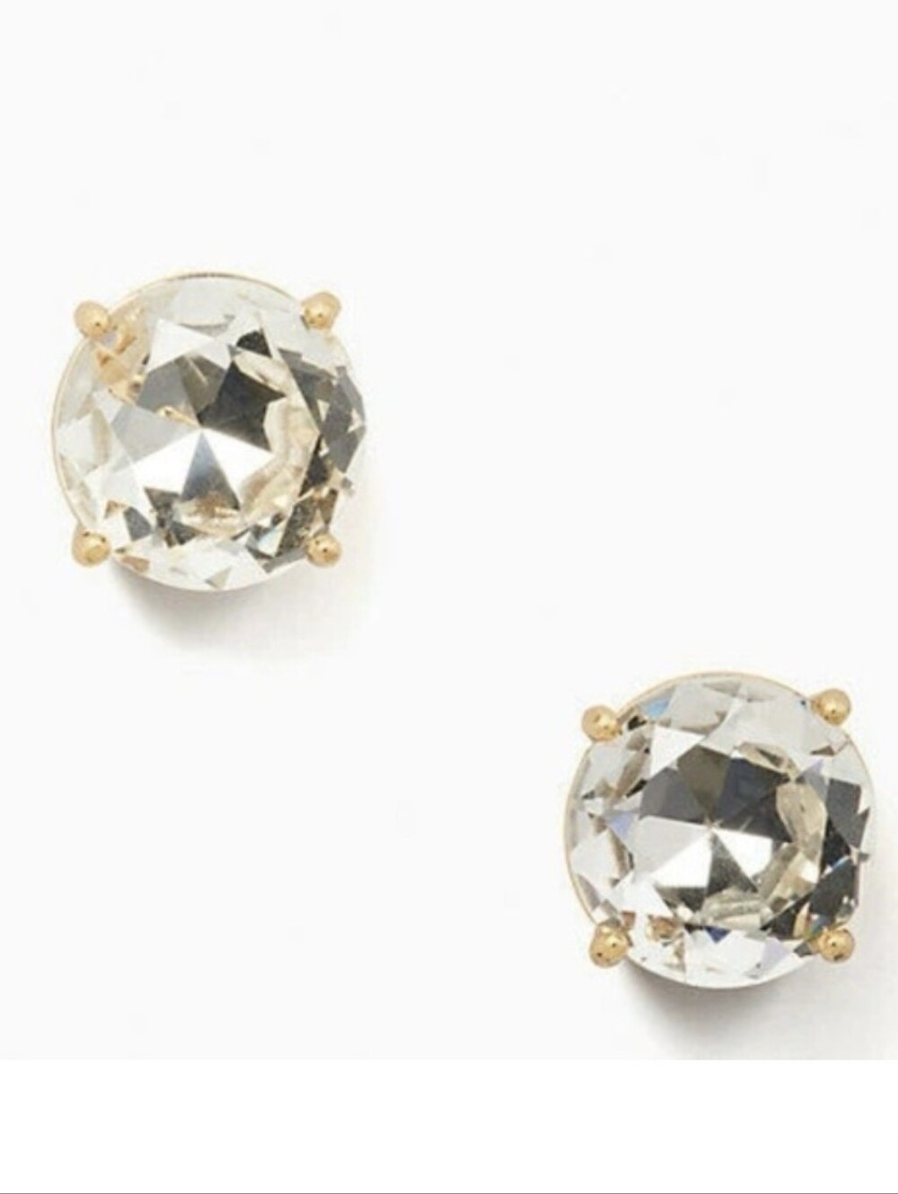 Kate Spade Bright Ideas Studs with pouch -clear/gold